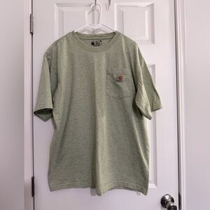 Carhartt Men's Speckled Sage Tee with a bit of stain
